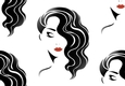 Lovely modern girl black/red backing paper (big) three