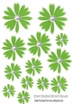 Pretty green polkadot flower petals with pearls cutouts