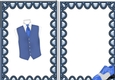 Lovely card front/insert mens accessories waistcoat shoes  in blue A5
