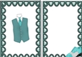 Lovely card front/insert mens accessories waistcoat shoes  in turq A5