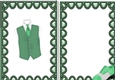 Lovely card front/insert mens accessories waistcoat shoes in green A5