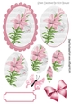 Pretty pink lilies with butterflies and bow oval pyramids
