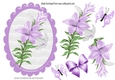Pretty lilac lilies with butterflies and bow topper