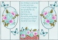 Pretty pink turq flowers with butterflies cut out