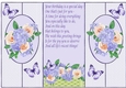 Pretty peach/purple flowers with butterflies cut out
