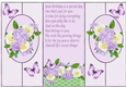 Pretty lilac/lemon flowers with butterflies cut out