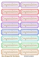  Congratulations Tags  with gold script a variety of colours cut outs