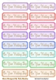  On your wedding day Tags  with gold script a variety of colours cut outs