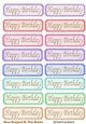 lots of lovely coloured Happy  Birthday Tags in gold  script cut outs