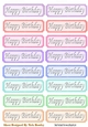 lots of lovely coloured Happy  Birthday Tags in silver  script cut outs