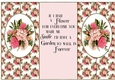 Pretty pink vintage flowers cut out stand alone card