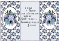 Pretty blue vintage flowers cut out stand alone card