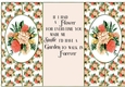 Pretty peach vintage flowers cut out stand alone card