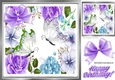 Pretty butterflies in lilac flowers frame 8x8