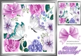 Pretty butterflies in pink flowers frame 8x8