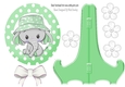 cute ele in sun hat green polkadot plate and stand