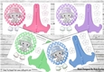 cute eles in sun hats with  polkadot plate and stands mini kit
