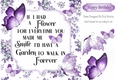 Pretty lilac flowers and butterflies with verse 8x8