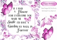 Pretty pink flowers and butterflies with verse 8x8