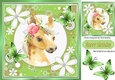 Pretty horse in floral frame with butterflies 7x7