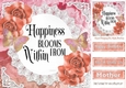 Pretty peach flowers, peach butterflies and verse on lace 8x8