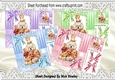 4 Cute best of friends together card fronts with bows 8x8 mini kit