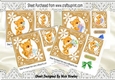 4 Cute Ginger Kittens with bows card fronts 7x7