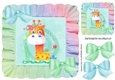 pretty water colour giraffe in rainbow frame 8x8