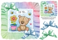 pretty teddy with a flower pot in rainbow 8x8 frame