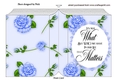 Pretty blue roses with lace and verse folded book