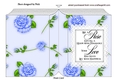 Pretty blue roses with square lace and verse folded book