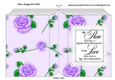 Pretty purple roses with square lace and verse folded book