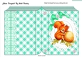 Cute red squirrel on lace in turq check folded book