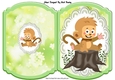 Cute cheeky monkey on lace bracket card