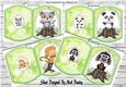 4 Cute Animals on logs on lace bracket card
