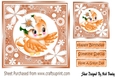 Sweet little orange bird in floral frame 7x7