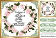 Pretty pink roses diamond frame with ornate corners 8x8