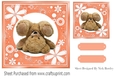 Orange floral frame with upside down bear 7x7