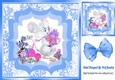 Cute little mouse with flowers and gift 8x8 blue