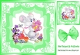 Cute little mouse with flowers and gift 8x8 green