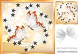 Pretty black stars in gold frame 8x8 card fronts with orange butterflies