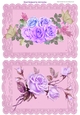 Two pretty vintage roses on dusky pink lace card fronts A5
