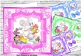  4 Cute little mice with flowers and gift, card fronts 8x8 mini kit