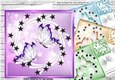  5 Pretty black stars with coloured butterflies  card fronts  8x8 mini kit