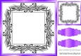 Lovely black ornate with purple frame 8x8 card front