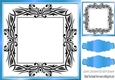 Lovely black ornate with blue frame 8x8 card front