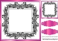 Lovely black ornate with pink frame 8x8 card front