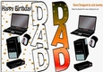 Over the edge, computers for DAD Birthday with gold stars