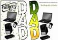 Over the edge, computers for DAD FATHERS DAY with green stars