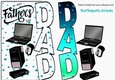 Over the edge, computers for DAD FATHERS DAY with turq stars